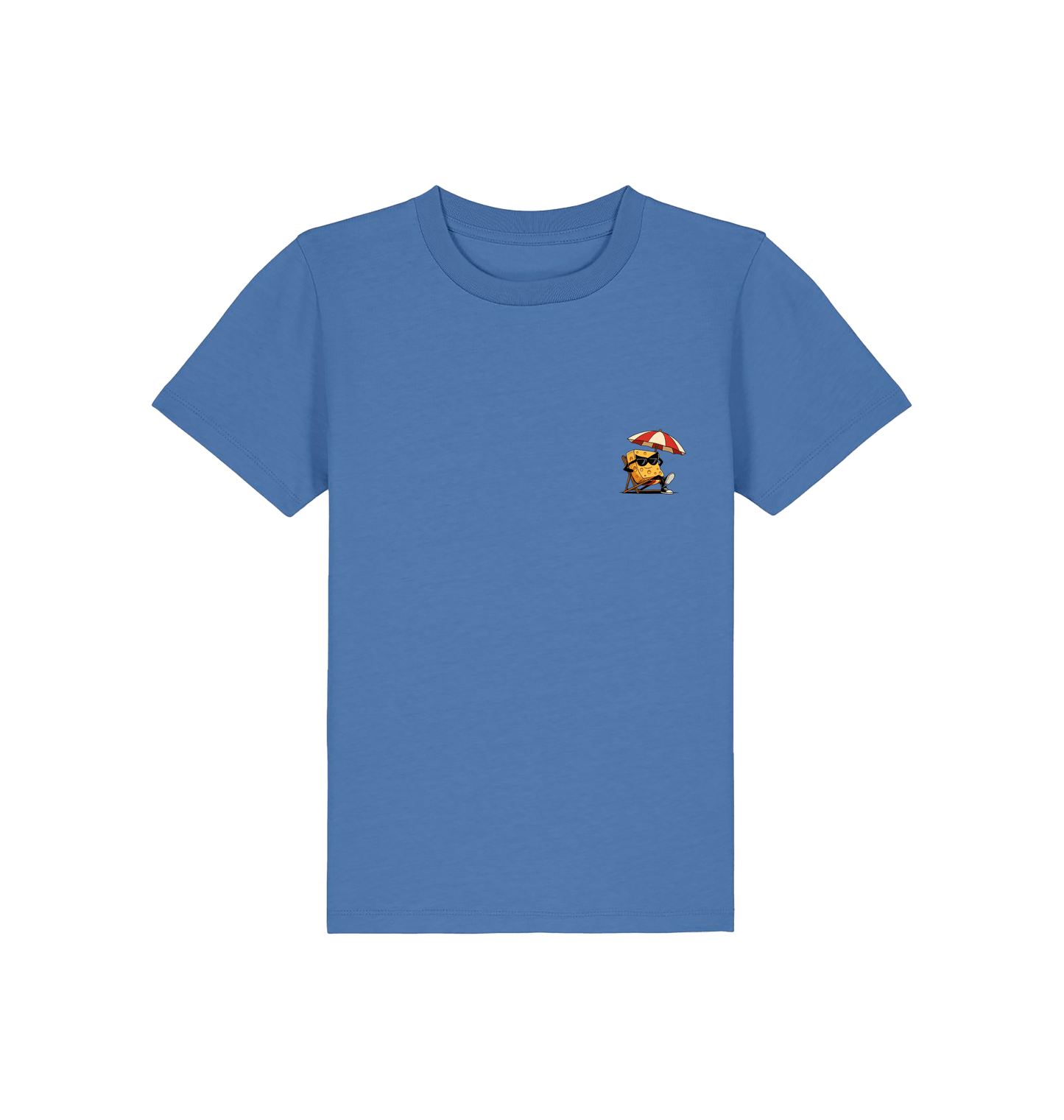 Bright Blue Printed Kids T-Shirt Front