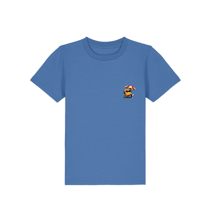 Bright Blue Printed Kids T-Shirt Front