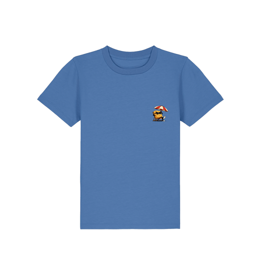 Bright Blue Printed Kids T-Shirt Front