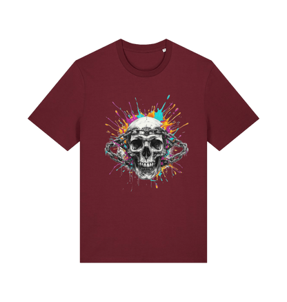 Burgundy Printed T-shirt Front