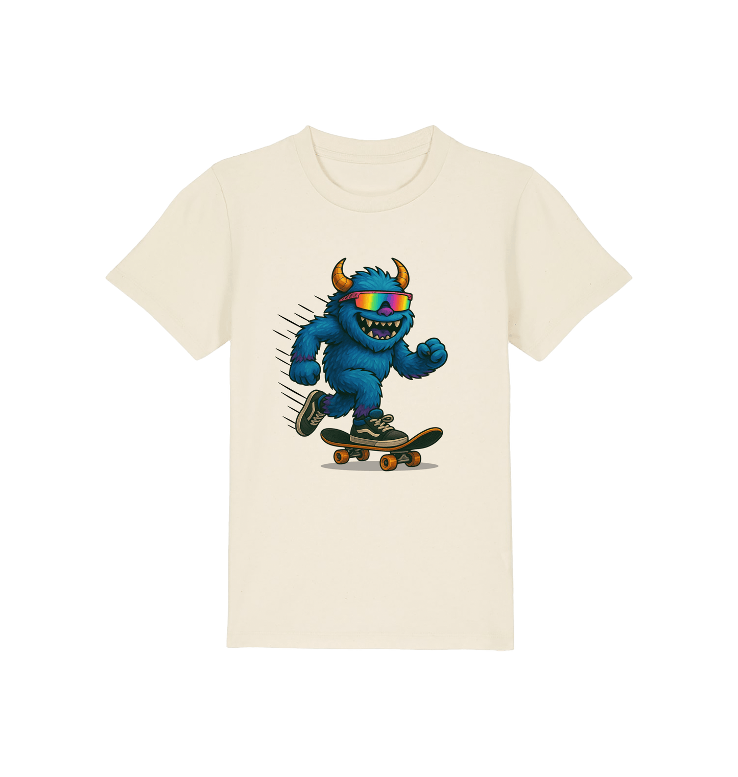 Natural Raw Printed Kids T-Shirt Front
