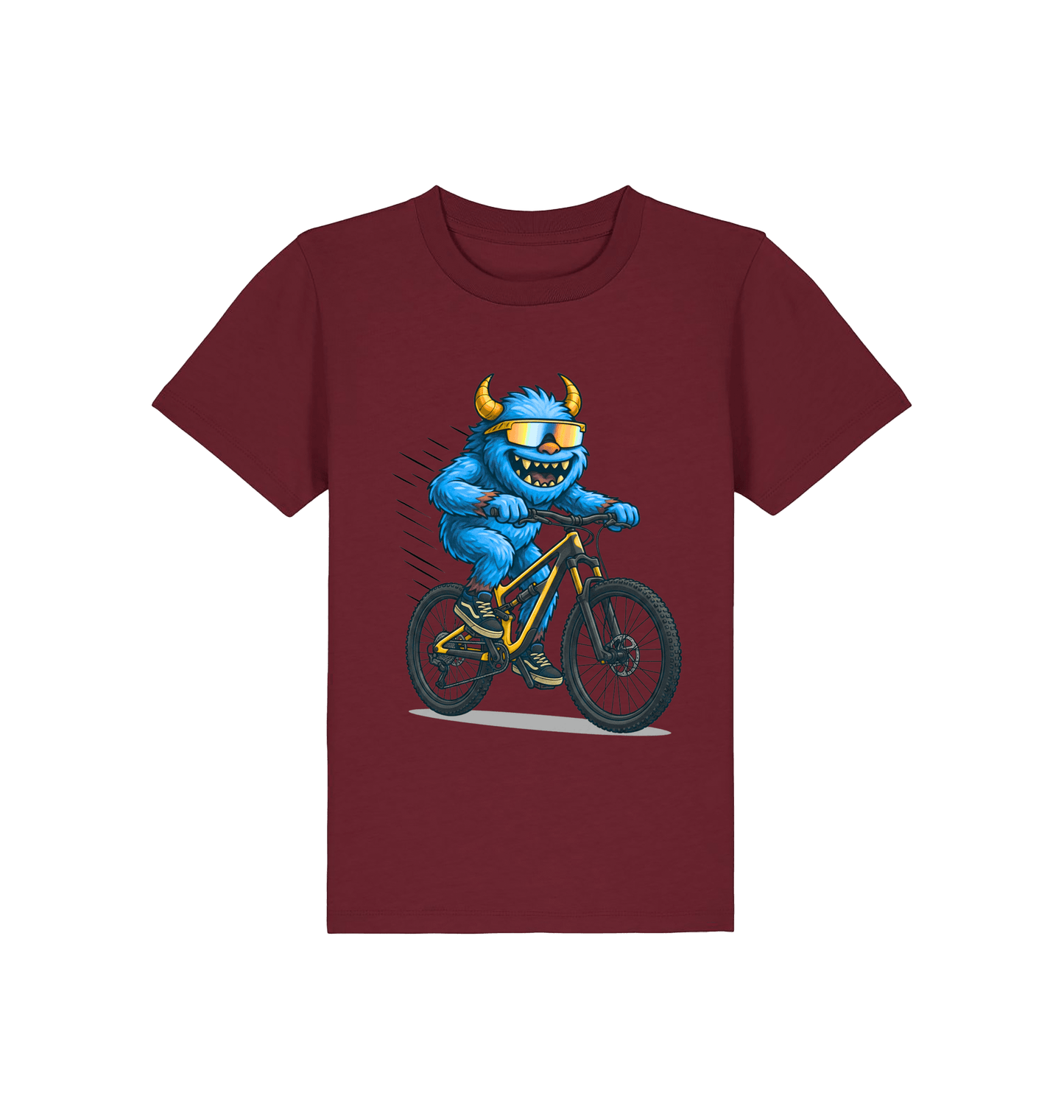 Burgundy Printed Kids T-Shirt Front