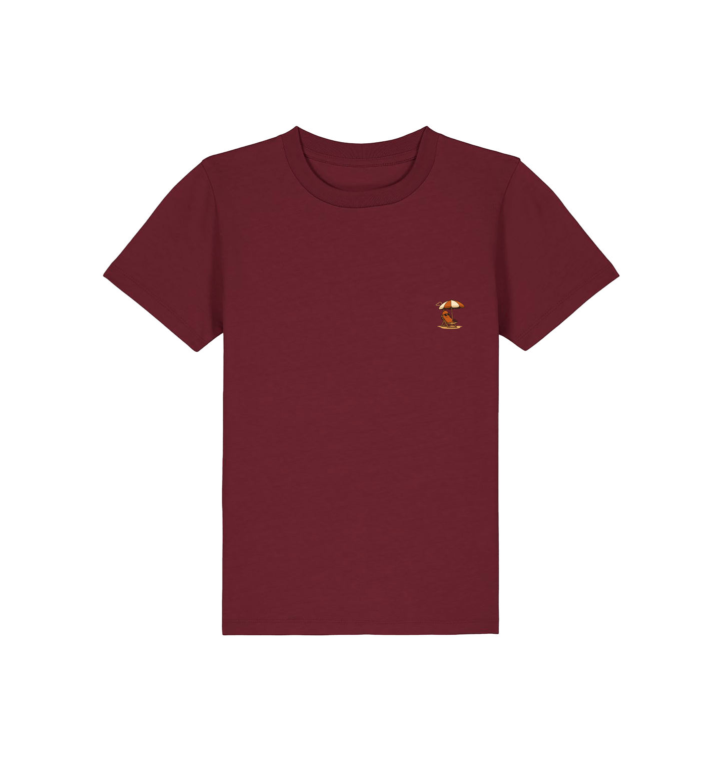 Burgundy Printed Kids T-Shirt Front