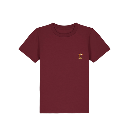Burgundy Printed Kids T-Shirt Front