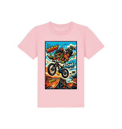 Cotton Pink Printed Kids T-Shirt Front