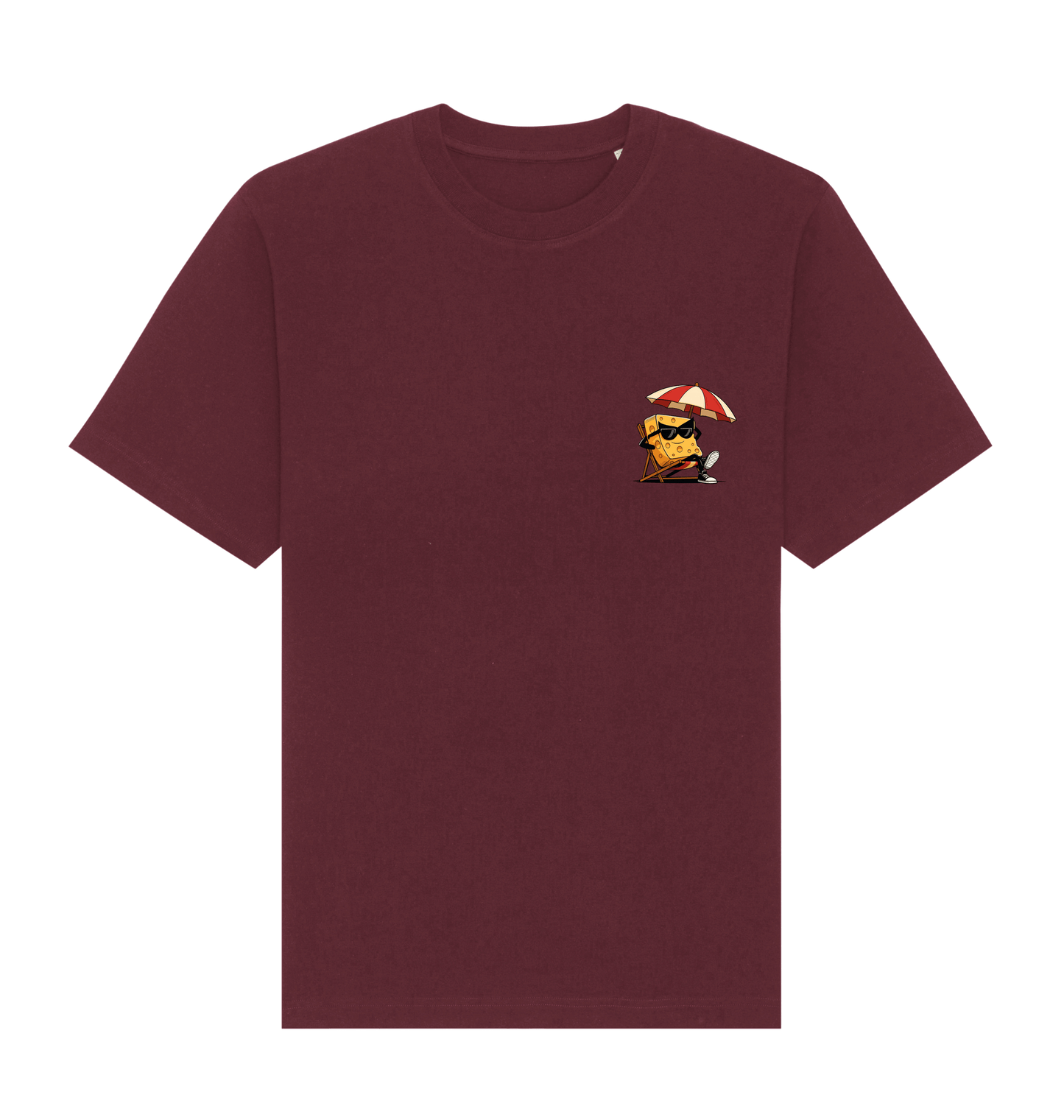 Burgundy Printed T-shirt Front