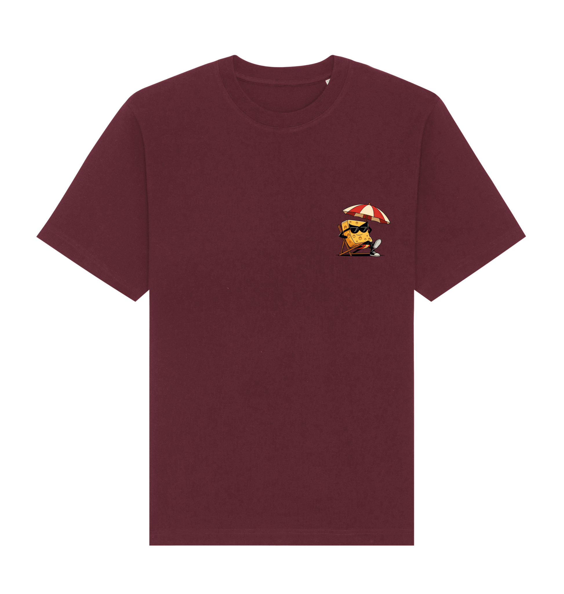 Burgundy Printed T-shirt Front