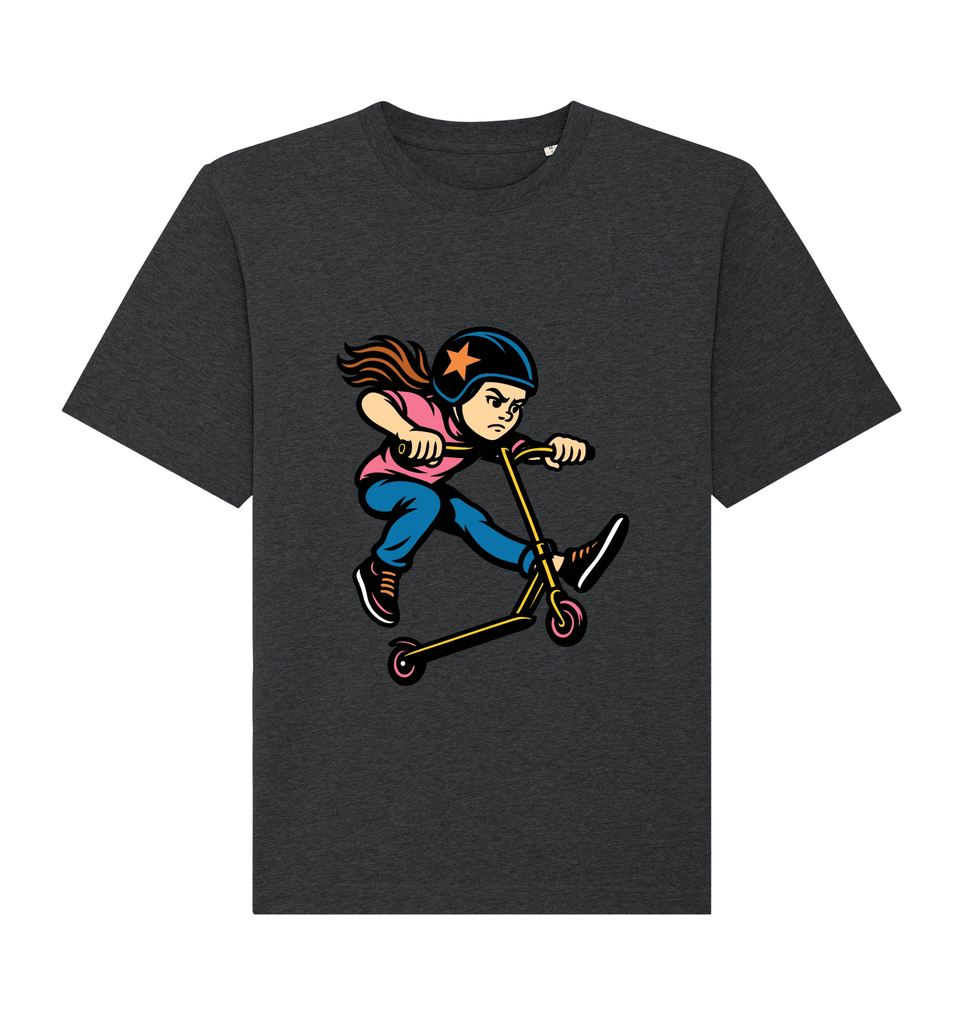 Dark Heather Grey Printed T-shirt Front