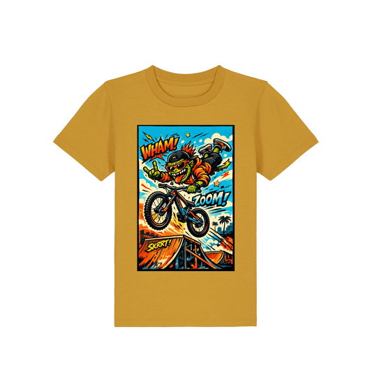 Ochre Printed Kids T-Shirt Front