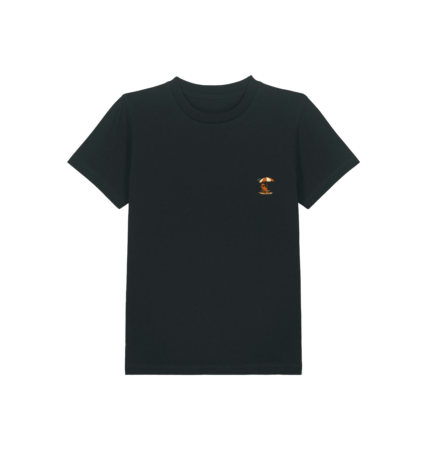 Black Printed Kids T-Shirt Front