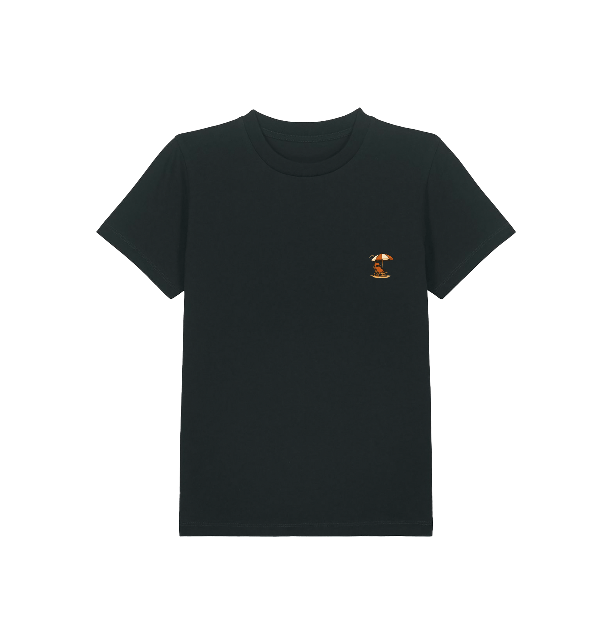 Black Printed Kids T-Shirt Front