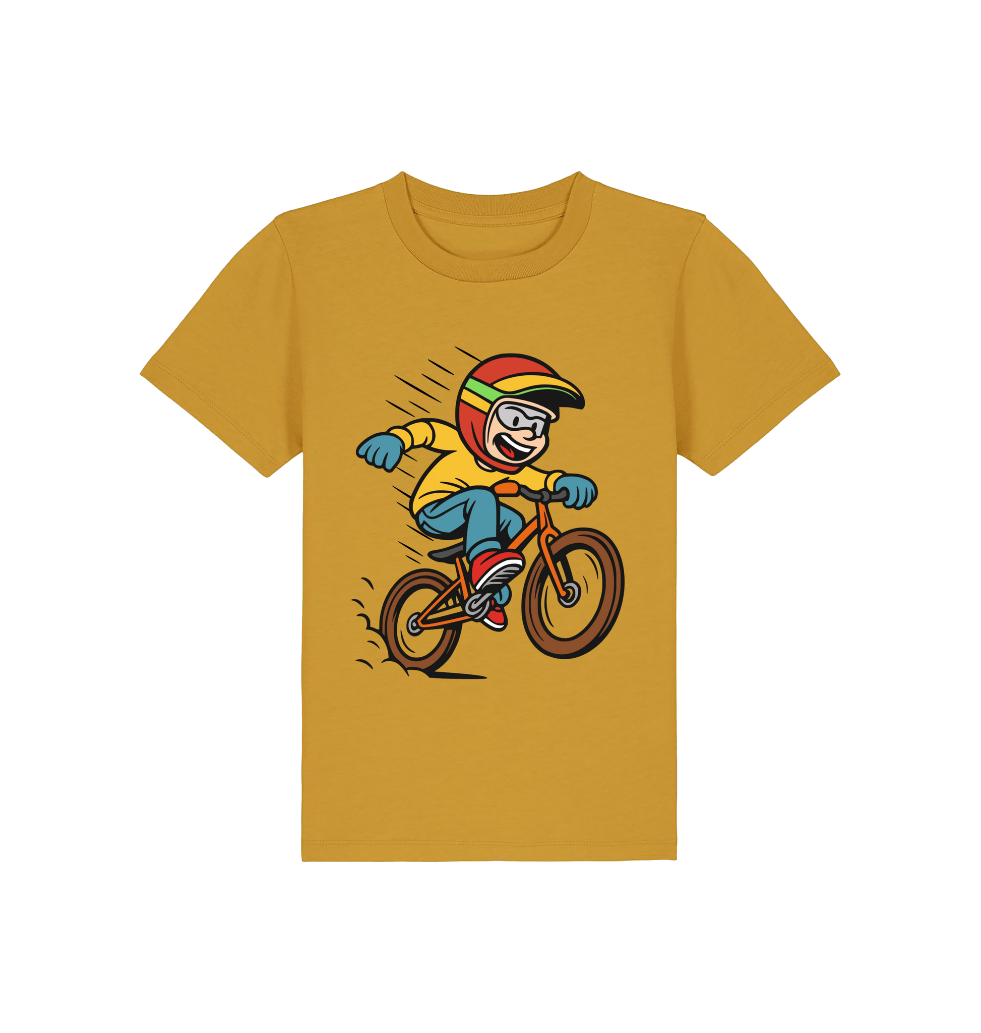 Ochre Printed Kids T-Shirt Front