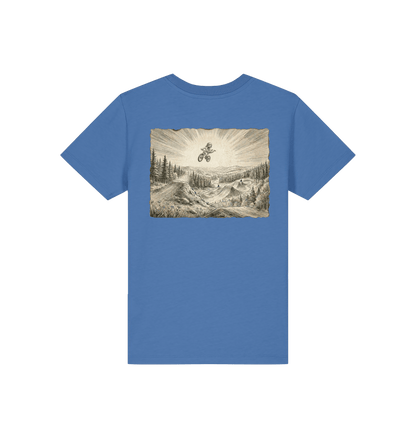 Bright Blue Printed Kids T-Shirt Back