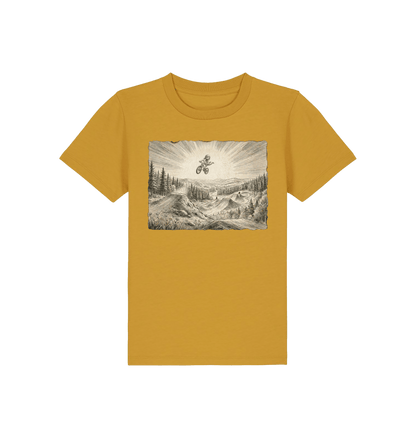 Ochre Printed Kids T-Shirt Front
