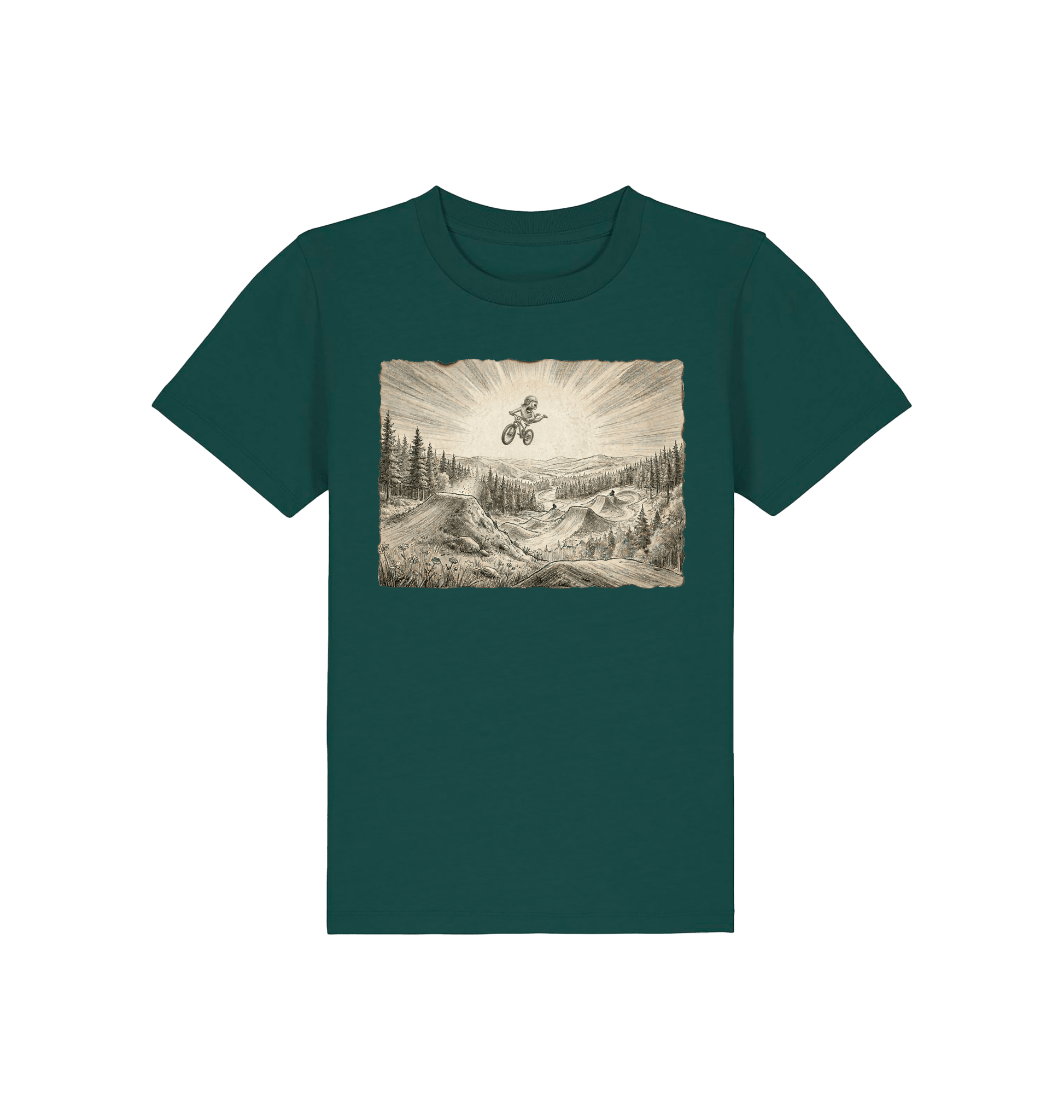 Glazed Green Printed Kids T-Shirt Front